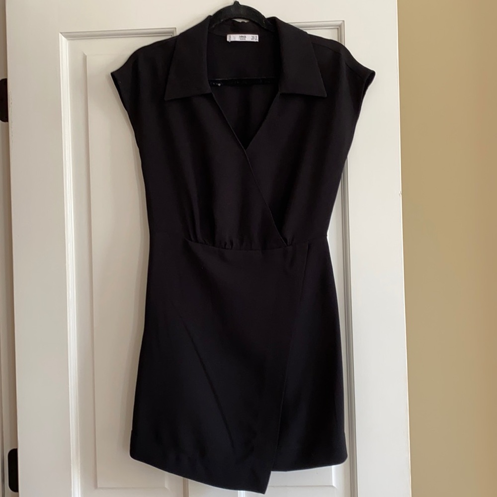 Mango Basics Black Envelope dress